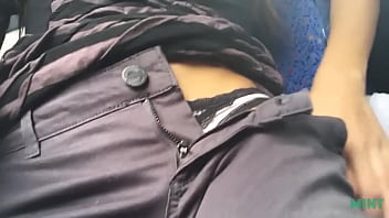 Outdoor hottie gets naughty in public Bus